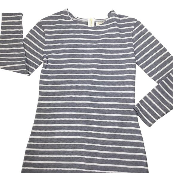 Sail to Sable STS Dress Blue White Striped Size XS 3/4 Sleeve Zipper Textured - Picture 7 of 10